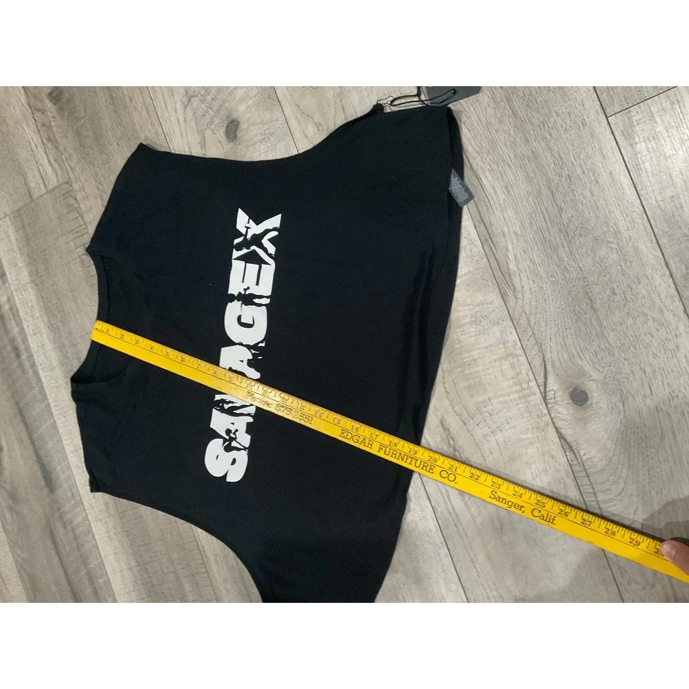 Savage X Fenty Sport Black Cropped Muscle Tank Graphic Top 3X NEW - Picture 5 of 8